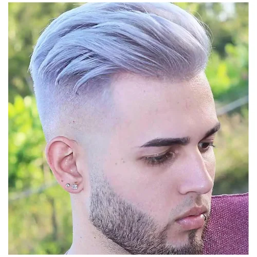 Silver Grey Buzz cut Male
