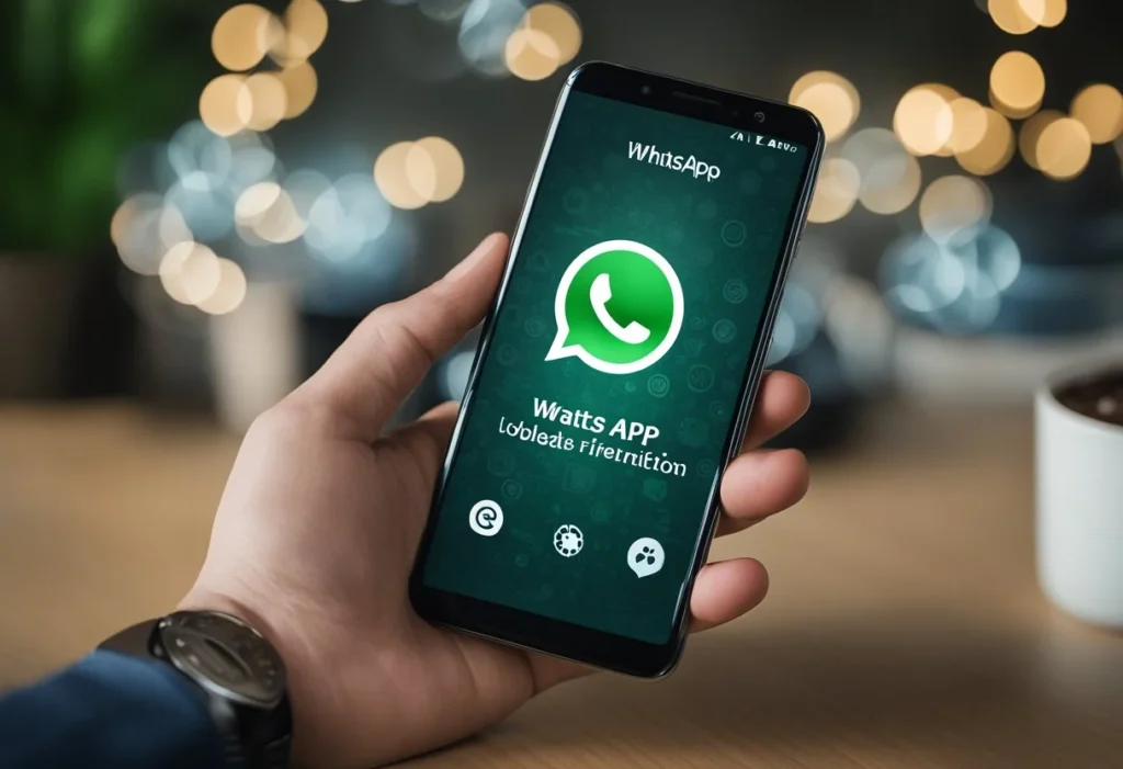 A smartphone displaying the WhatsApp interface with various features and updates highlighted, surrounded by icons representing common challenges